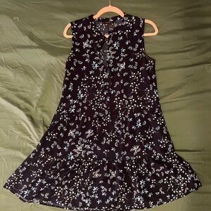 Floral Navy Sleeveless Dress